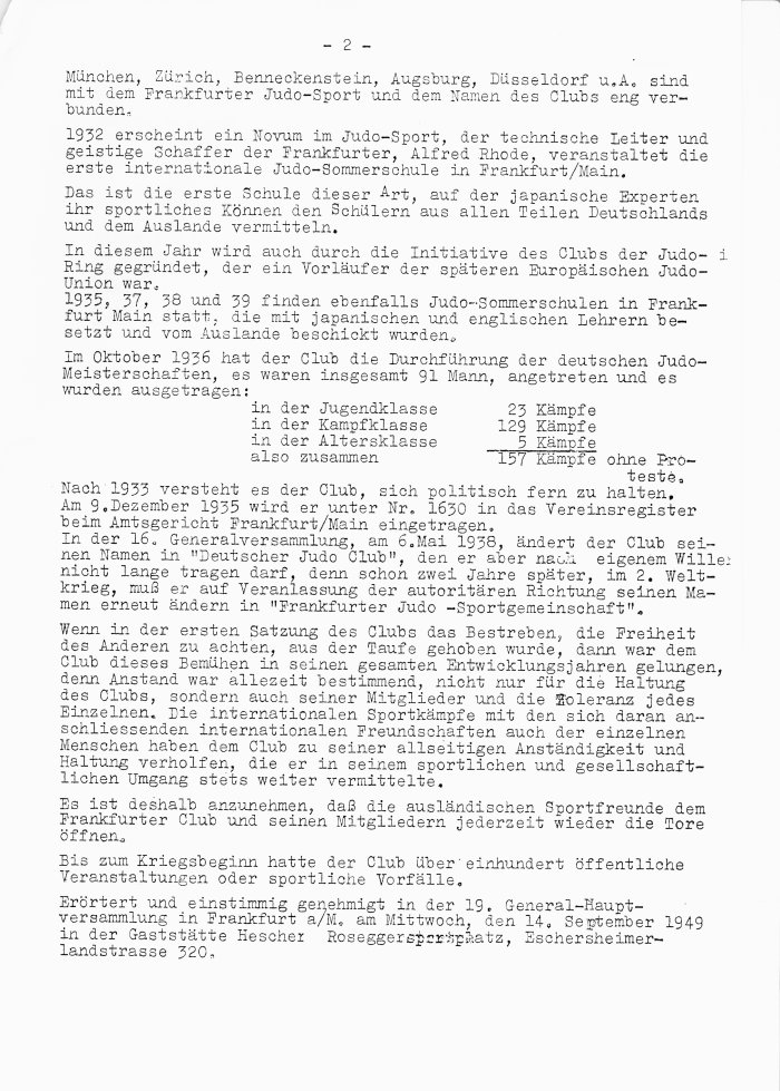 Kurzgefaßte zweiseitige Vereinsgeschichte von 1922 bis 1949, Seite 2