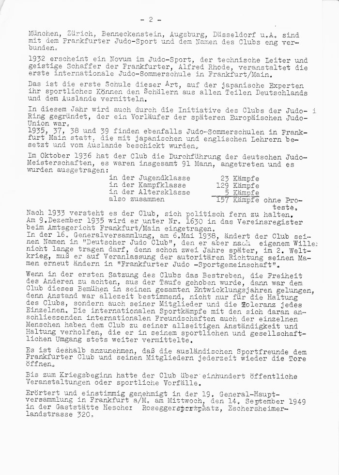 Kurzgefaßte zweiseitige Vereinsgeschichte von 1922 bis 1949, Seite 2